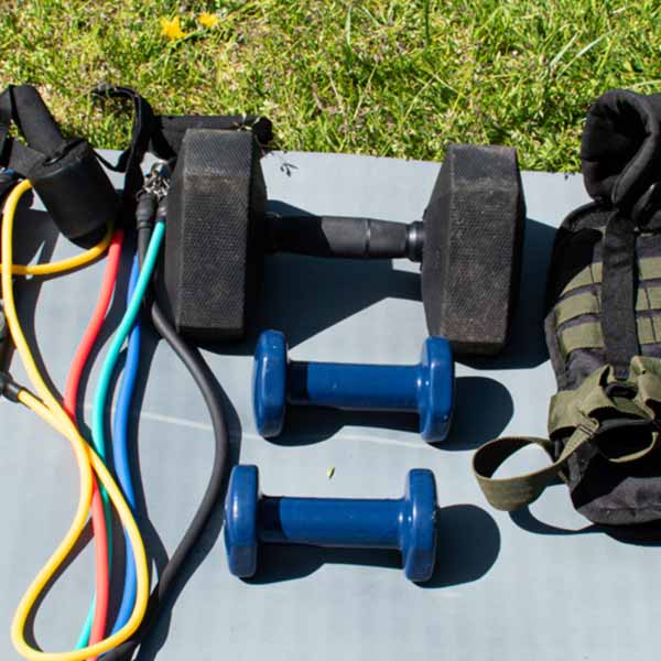 Halteres entrainement vanlife