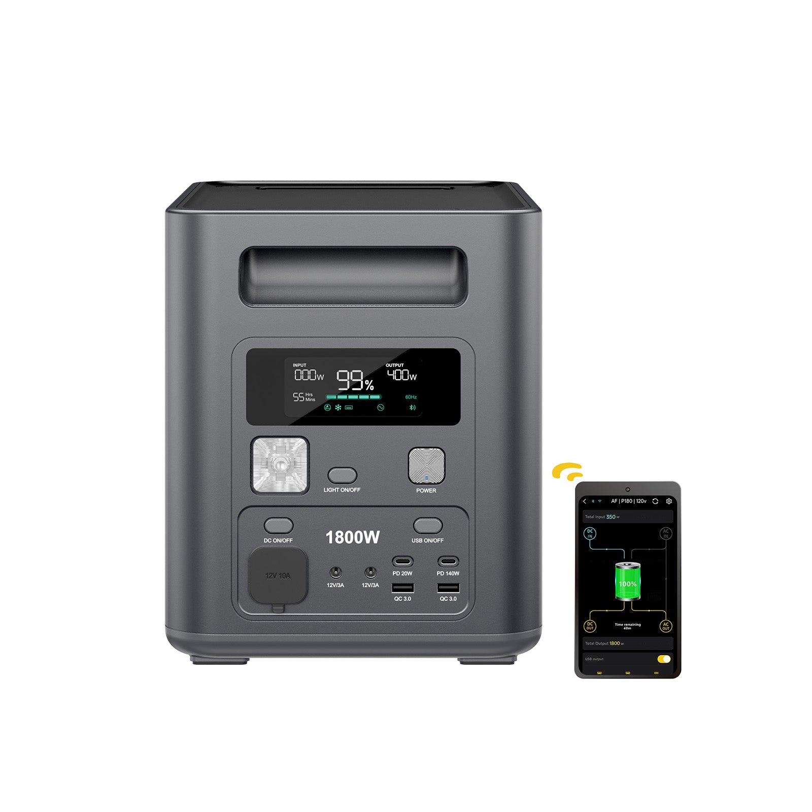 AFERIY Nomad1800 Stazione di Alimentazione Portatile 1800W 1024Wh - immagine 2