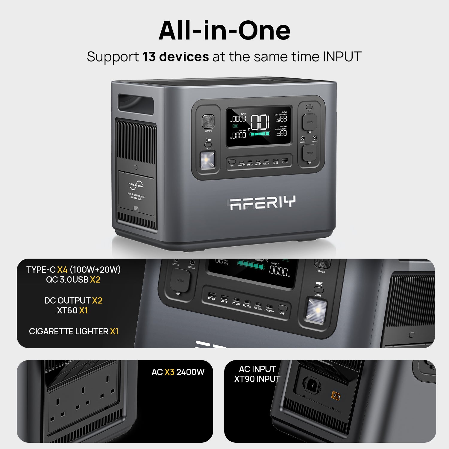 AFERIY P210 2400W 2048Wh Stazione di Alimentazione Portatile - immagine 2