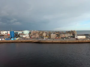 Aberdeen waterfront, the Granite City with its grey granite buildings, Scotland