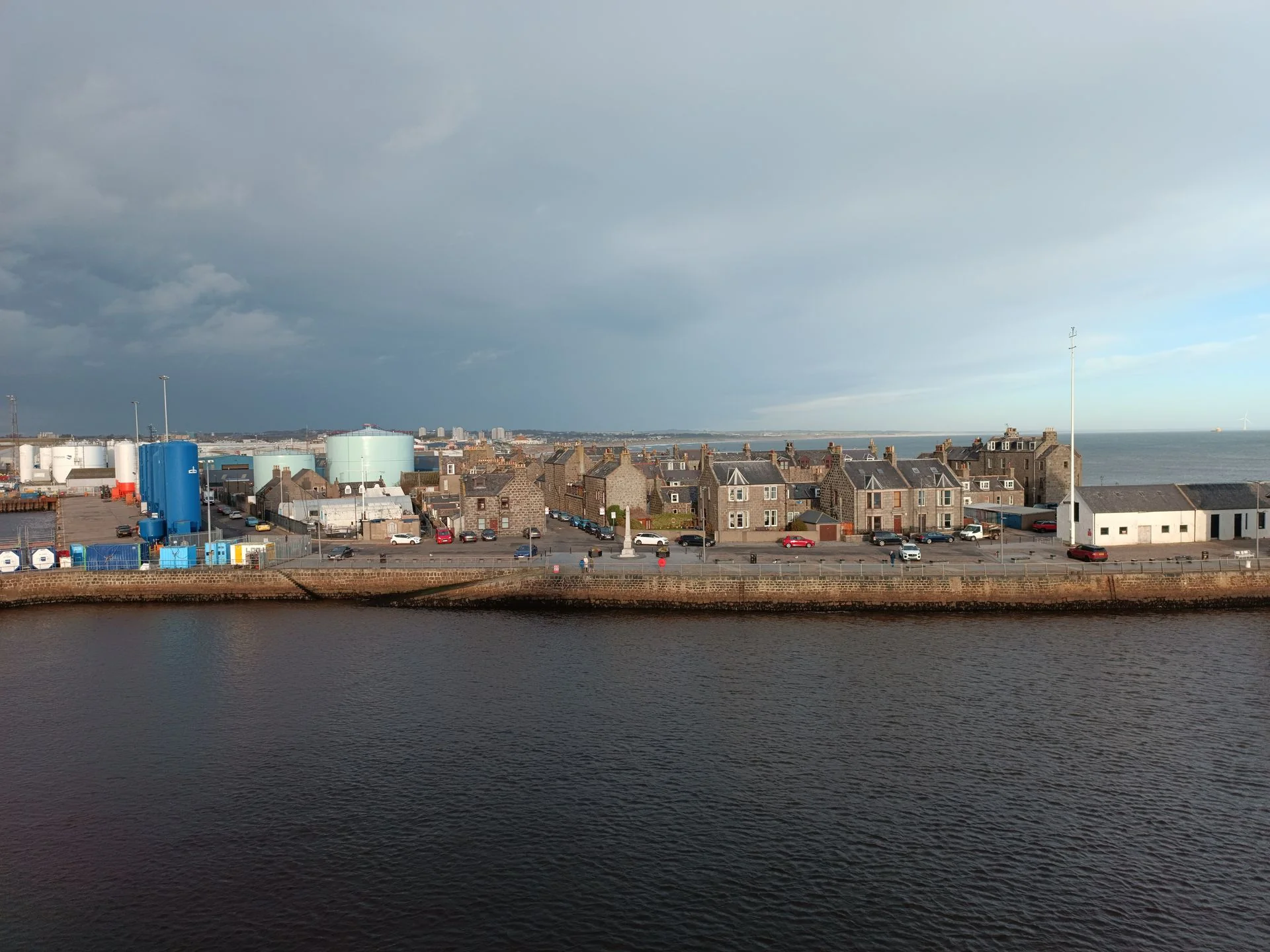 Aberdeen waterfront, the Granite City with its grey granite buildings, Scotland