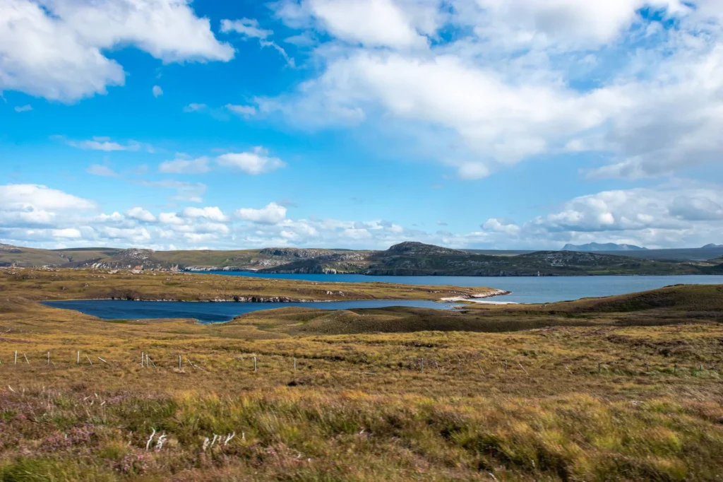 Wild landscape north Scotland near Durness hills