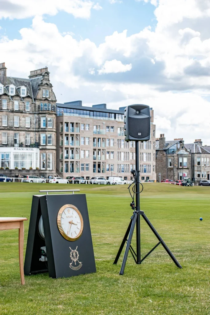 Rolex watch on the St Andrews golf course in Scotland