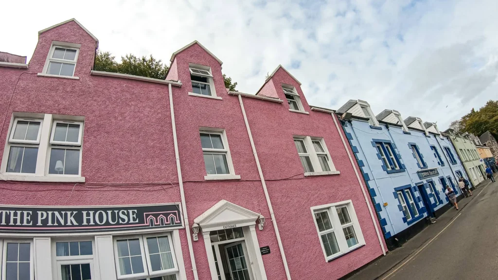 Colorful facades Portree The Pink House Isle of Skye
