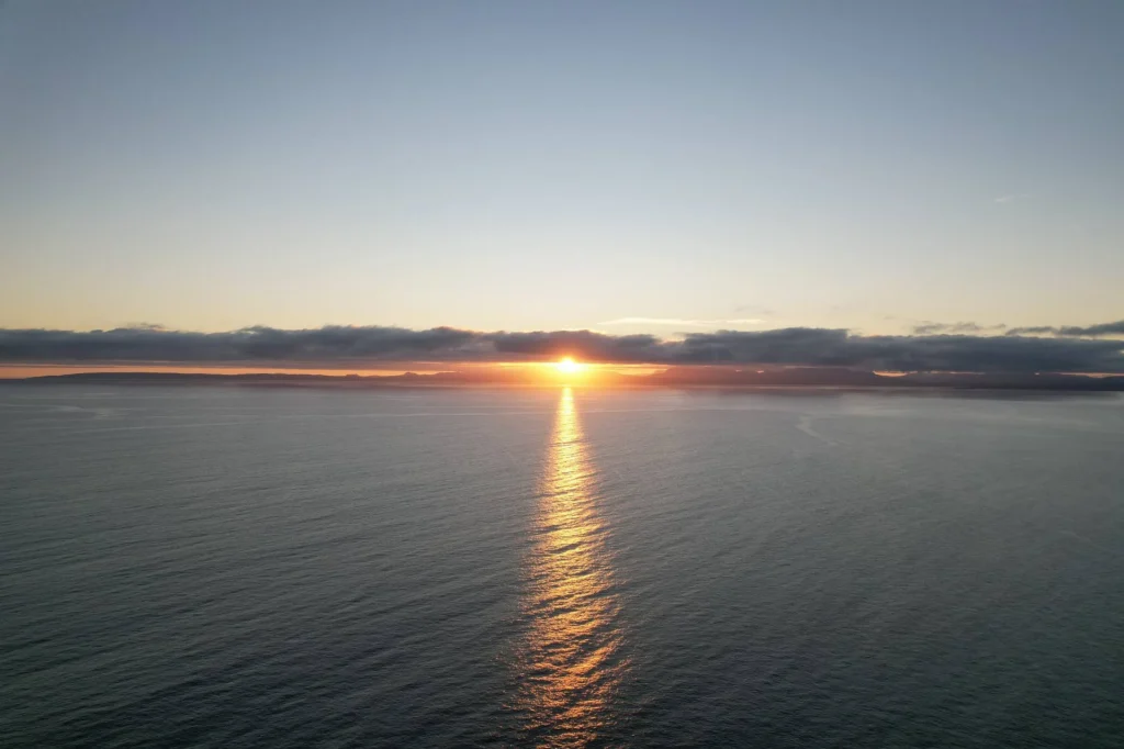 Sunset over the sea Isle of Skye
