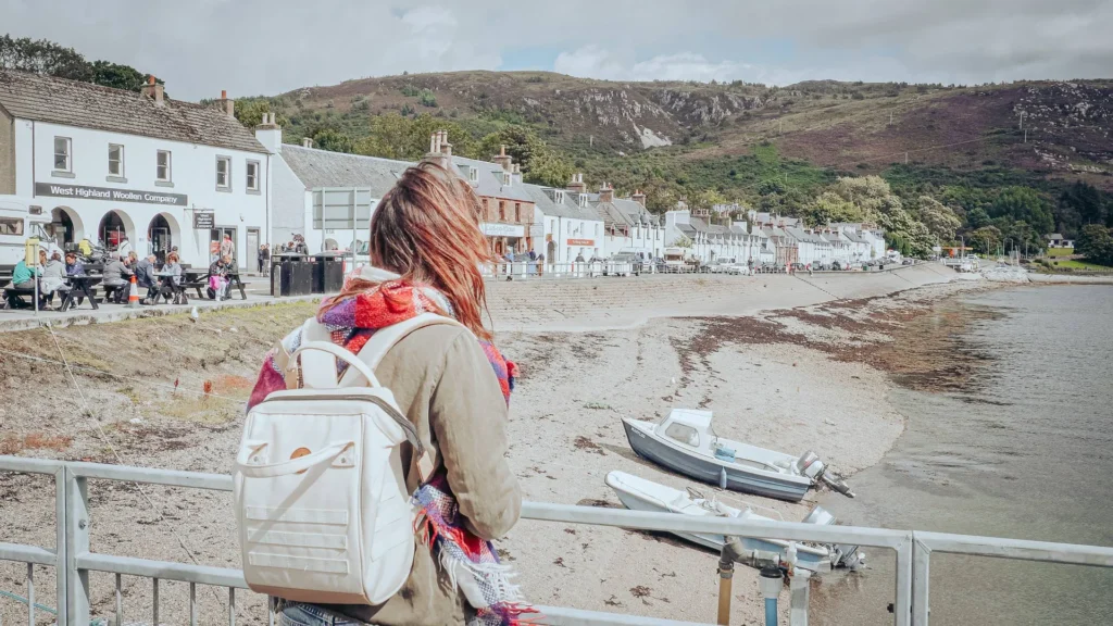 Caroline seafront Ullapool Scotland boats white houses