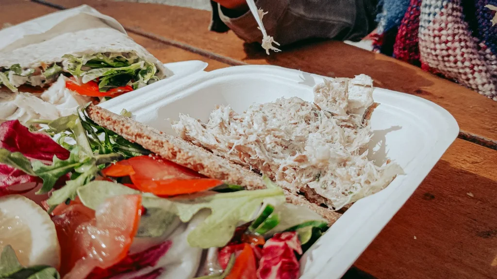 Meal fish wholemeal wrap salad Ullapool