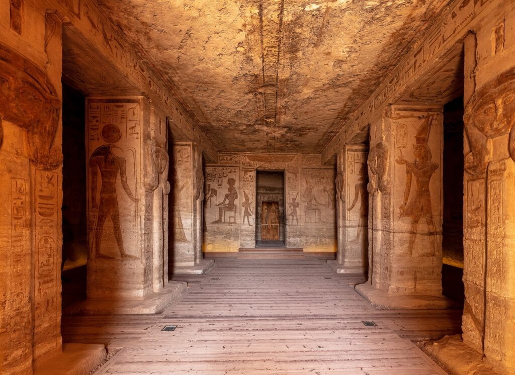The colossi of the temple of Abu Simbel near Aswan