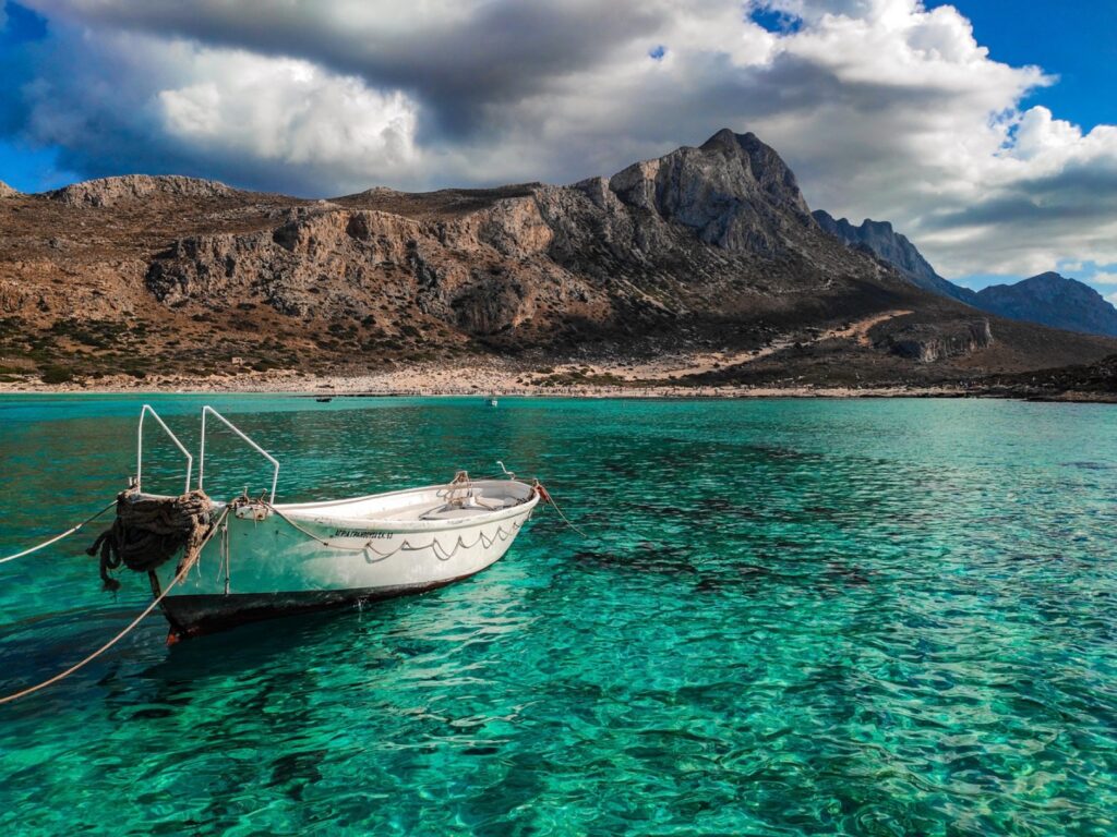 The turquoise lagoon of Balos on the wild coast of Crete