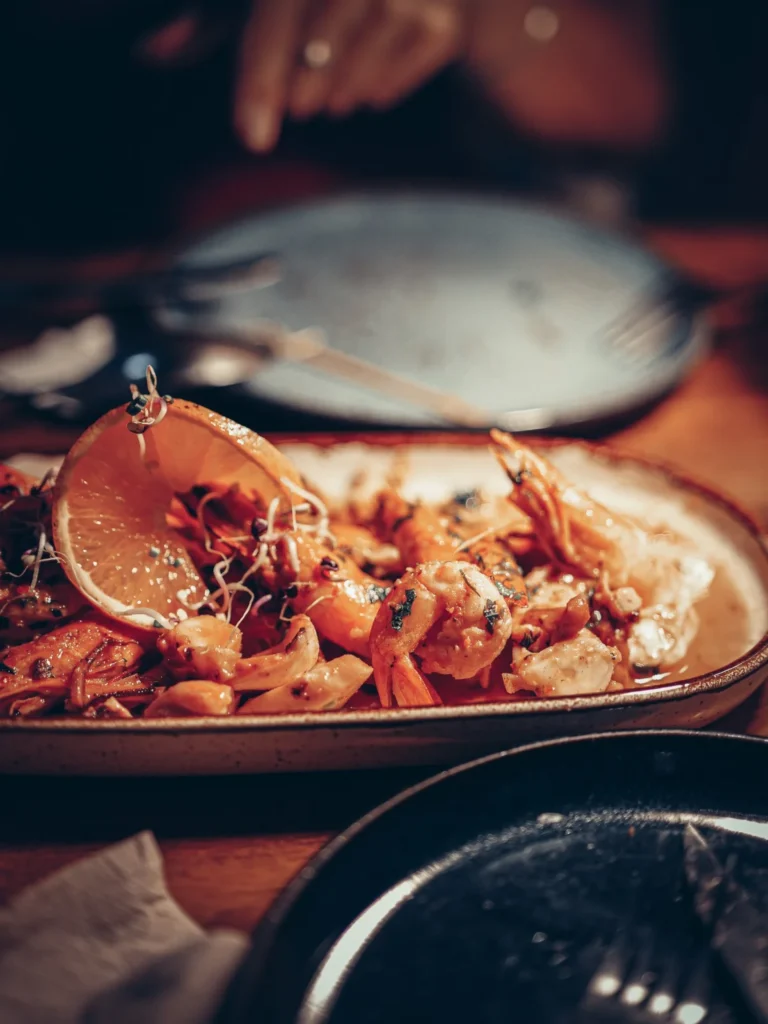 Octopus and prawn tapas plate in Faro