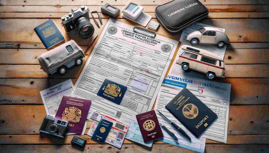 List of papers and insurance documents for a motorhome