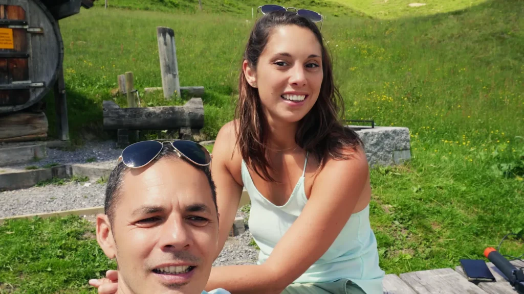 Caroline e Xavier durante l’escursione a Marbachegg, nell’Entlebuch